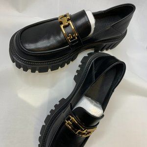 Lattelier Leather Loafers with Chain